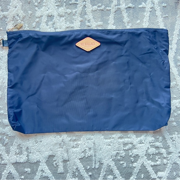 MZ WALLACE MINI METRO TOTE DELUXE Gold Multi Tweed with Metallic Blue Trim NWT - Picture 9 of 9